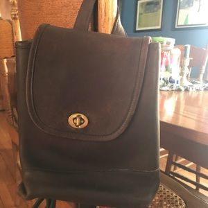 Coach brown leather backpack